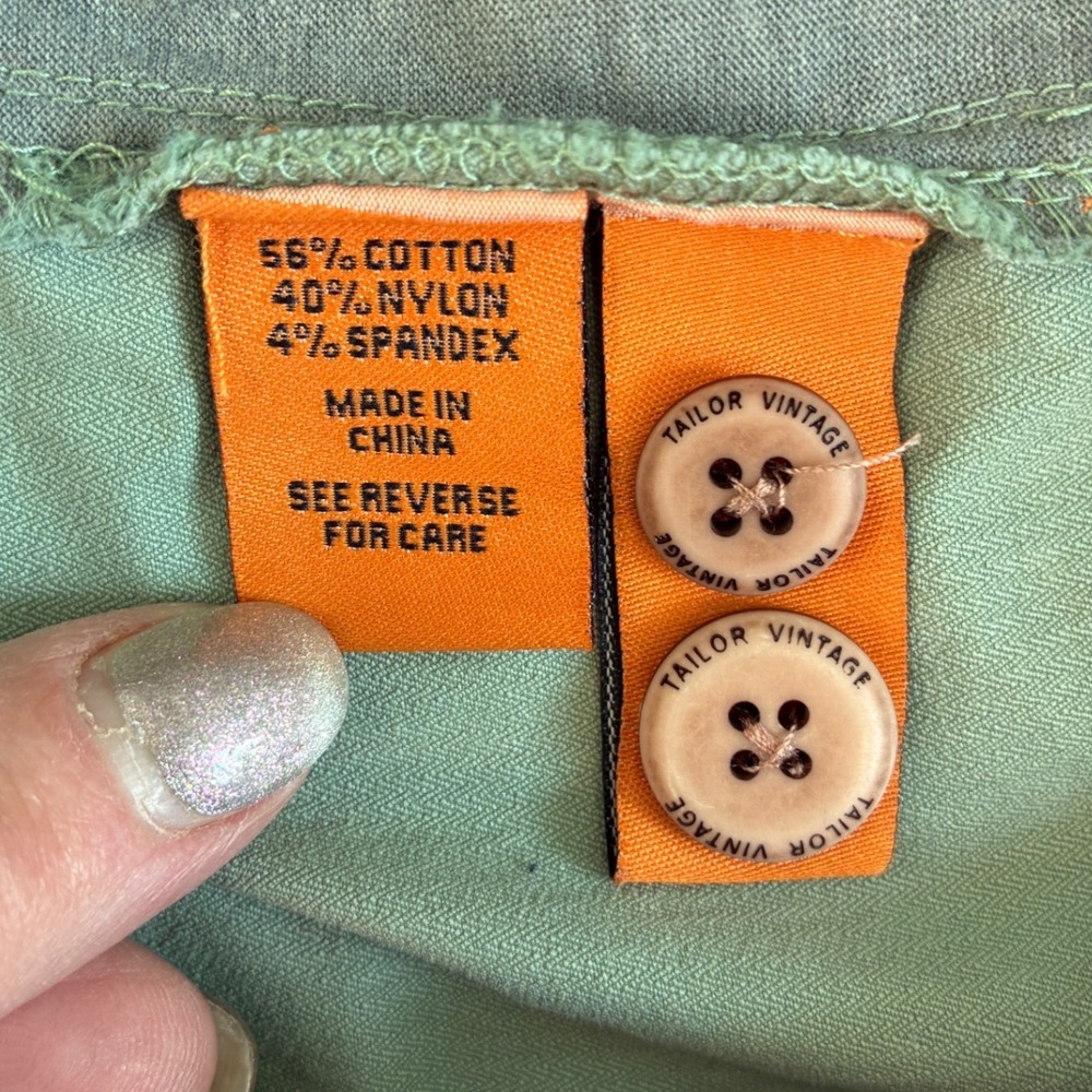 Tailor Vintage Greenwich Slim Fit Shorts Mens 36 Sage Green Comfort Stretch 8in - Picture 5 of 11